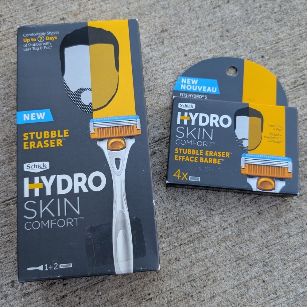Schick Hydro Skin Comfort‎ Stubble Eraser Mens Razor & 6 Refills NIB